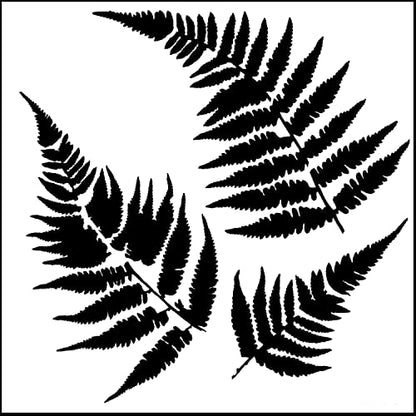 The Crafter’s Workshop - Reusable Fern and Script Stencil for Painting and Crafts – Artistic Nature and Quote Duo for Mixed Media – 2 Pk, 6" x 6" – Ferns/Art is - style: Ferns / Art Is