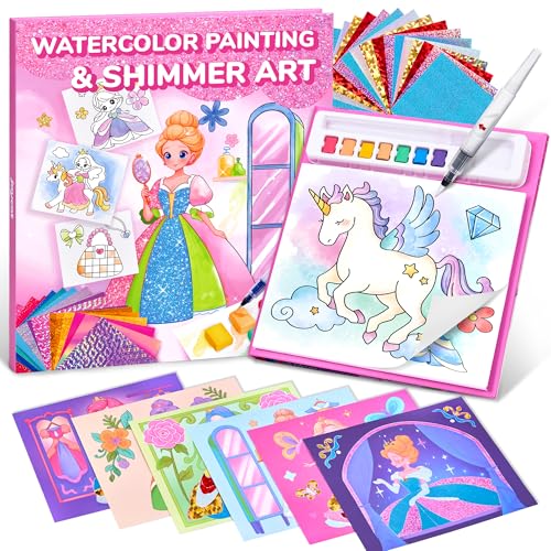 JoyCat Paint with Water Coloring Books, Art & Craft Activity, Princess No Mess Art for Kids Ages 4-8, Craft Kits & Supplies, DIY Creative Activity, Gifts for Girls & Boys - style: Princess & Magical Pony 1