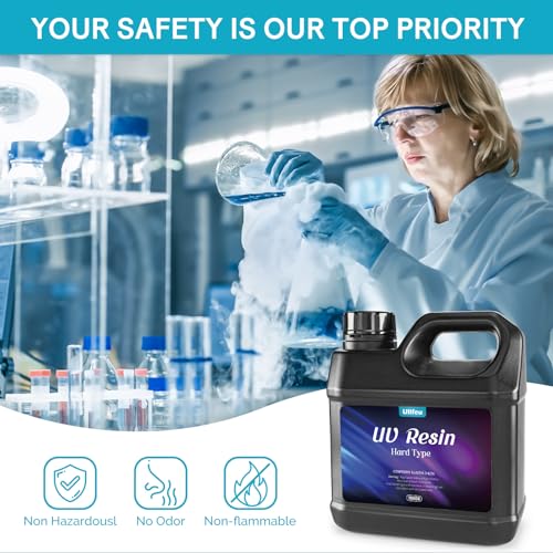 UV Resin Kit 1000g Bulk No Odor Upgrade Clear UV Epoxy Resin Hard Fast Cure Resin Kit Jewelry Making Handmade DIY Craft Decoration Coating - size: 1000g