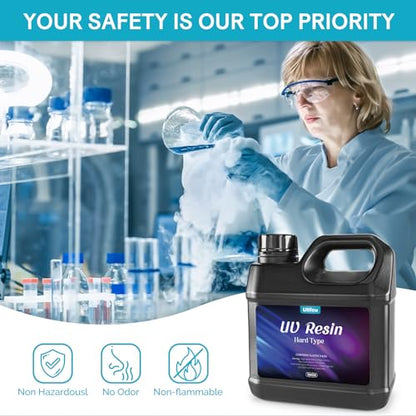 UV Resin Kit 1000g Bulk No Odor Upgrade Clear UV Epoxy Resin Hard Fast Cure Resin Kit Jewelry Making Handmade DIY Craft Decoration Coating - size: 1000g