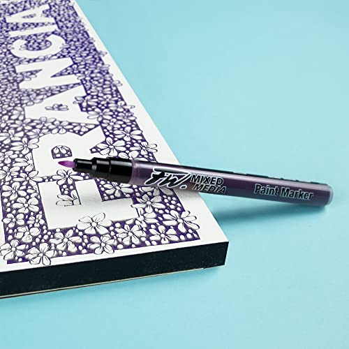 FW Mixed Media Paint Markers - Two Empty Markers with 1 mm Hard Paint Marker Nibs - Empty Paint Pen 2-Pack with Extra Nibs for Liquid Media - Small Barrel Refillable Paint Pens for Fine Lines - style: 1MM Hard, Marker