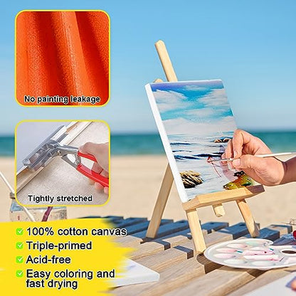 Inburit 12 Pack Canvas for Painting with 11x14, 9 x12, 8x10, 5x7 (3 of Each) Blank Primed Stretched Canvases for Oil, Acrylic & Others, Multi Size Set for Artist, Student and Beginners - size: 12PCS+(4sizex3)