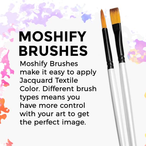Moshify Jacquard Products Black Textile Color Fabric Paint 8-Ounces - Bundled Brush Set - size: 8 Fl Oz (Pack of 1)