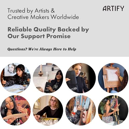 ARTIFY 24 Pieces Synthetic Hog Bristle Paint Brush Set – Expert Series Nylon Brushes for Acrylic, Oil Painting– No Shedding, Canvas Roll Case & Palette Knife, Artist Gifts Art Supplies - color: Brown- Synthetic Hog Bristle