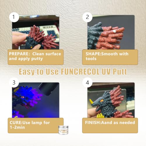 200g UV Light Curing Putty – Fast-Cure Model Repair & Detailing, Multi-Purpose Adhesive for Crafts, 3D Print Fixes, Sandable & Durable, Easy to Use for Pros & Hobbyists (7oz) - size: 7oz