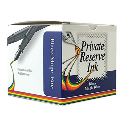 Private Reserve Premium Fountain Pen Ink, 60ml Bottle, Black Magic Blue | Premium fountain pen ink with smooth flow, rich color, and reliable everyday writing performance. - color: Black Magic Blue