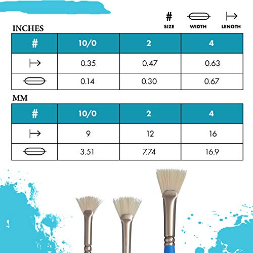 Princeton Art & Brush BF-4 Select Off-White Synthetic Brush, Bristle Fan 4 - size: Size 4
