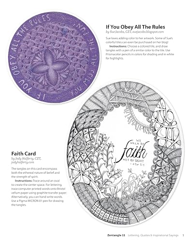 Zentangle 11: Lettering, Quotes, & Inspirational Sayings, Workbook Edition (Design Originals) 30 Original Tangles, Easy Practice Exercises and Techniques for Beginners, Beautiful Examples, and More