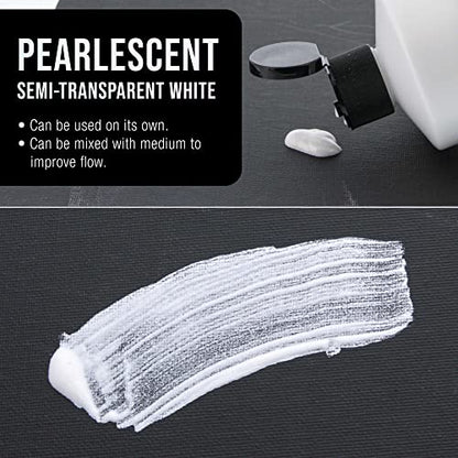 Pouring Masters 16 Oz (Pint) Acrylic Pearlescent Effects Medium - Creates Pearl Iridescent Metallic Shimmer for Fluid Art & Acrylic Painting - size: 16-ounces