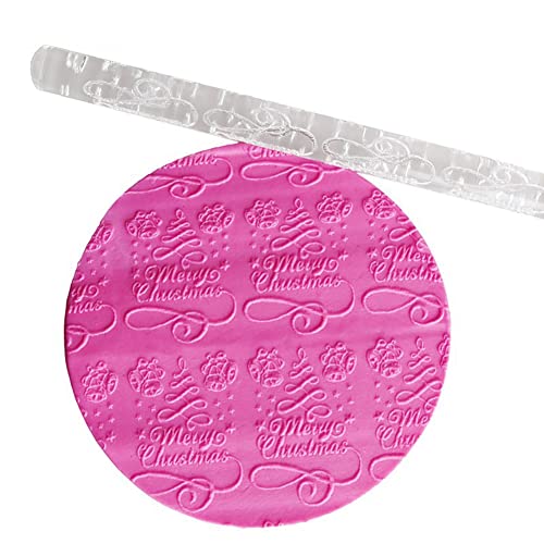 Rengue Acrylic Rolling Pin with 28 Patterns, Compliant Material, Comfortable Grip, 16 X 1 Cm, Lightweight for Dough and Pastry Acrylic Rolling Pin with 28 Patterns, Nan Kitchen (#10) - size: 51031 Christmas