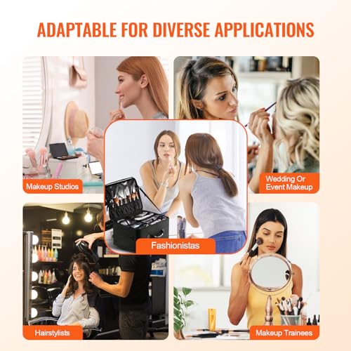 VEVOR Makeup Train Case Professional Makeup Storage Organizer Box Make Up Carrier for Women and Girls - style: Rolling Makeup Bag