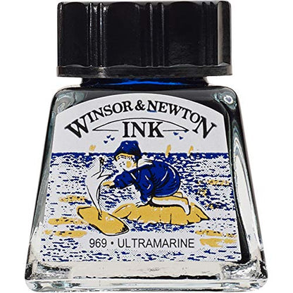 Winsor & Newton Drawing Ink, 14ml Bottle, Ultramarine - color: Ultramarine, style: 14ml Bottle