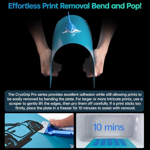 BIQU Cryogrip Pro Frostbite for Bambu-Lab H2D/H2S 3D Printers Cold Build Plate 355x346MM Double Sided Strong Adhesion Spring Steel Sheet Room Temperature Print Upgrade Removable Heated Bed Cover - style: Frostbite(H2D/H2S)