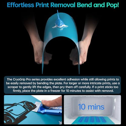 BIQU Cryogrip Pro Frostbite for Bambu-Lab H2D/H2S 3D Printers Cold Build Plate 355x346MM Double Sided Strong Adhesion Spring Steel Sheet Room Temperature Print Upgrade Removable Heated Bed Cover - style: Frostbite(H2D/H2S)