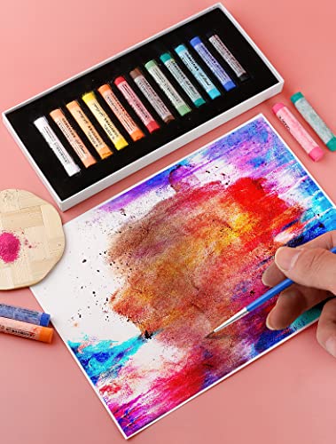 YYMIYU Soft Color Chalk Pastels for Professional Artist 12 Colour - color: Soft 12 Color