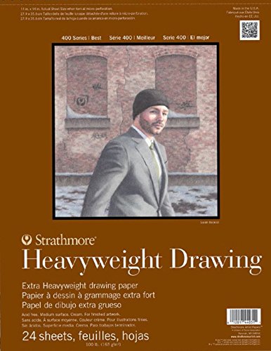 Strathmore 400 Series Heavyweight Drawing Pad, Medium Surface, 14"x17" Wire Bound, 24 Sheets - size: 14x17