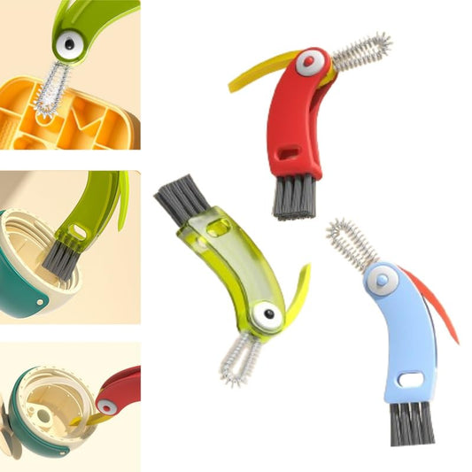 4 in 1 Cup Lid Cleaning Brush Set - Multifunctional Bottle & Gap Cleaner (Red, Green, Blue) - color: Red+green+blue