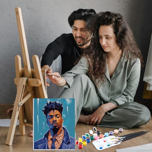 Dinifee 6 Pack Pre Drawn Canvas for Painting Pre Printed Canvas Kit 8 x 10 Inch Stretched Cotton Paint and Sip Set for Adults Couple Party Graduation Summer Date Night(Lover) - style: Lover