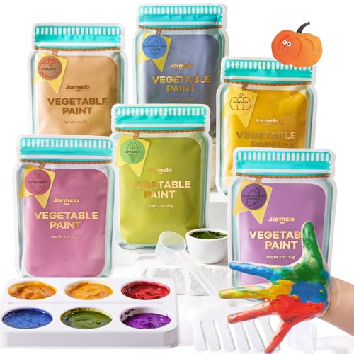 Jar Melo Washable Finger Paints Powder for Toddlers, Safe Paints for Baby's Hand and Feet, Non-Toxic Preschool Art and Craft Supplies, 6 Colors - color: 6 Colors