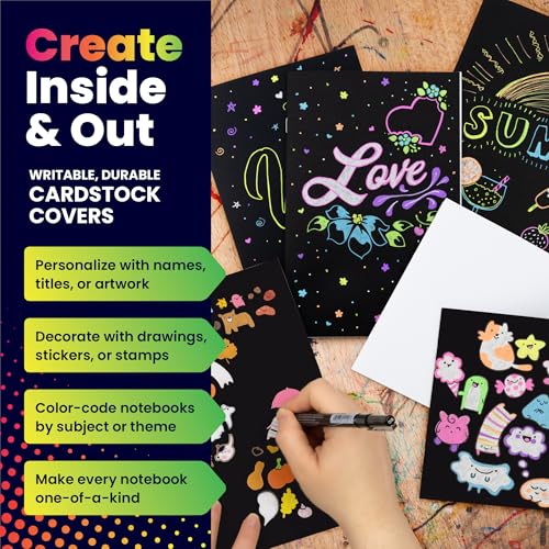 Hygloss Blank Books - Bulk 50 Pack – 4.25" x 5.5" A6 Black Paperback Blank Books for Kids to Write Stories, Doodle, Arts & Crafts – Plain Drawing Sketchbook, Unlined Journal, Notebook Without Lines - color: Black, style: 50 Books