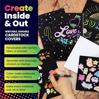 Hygloss Blank Books - Bulk 50 Pack – 4.25" x 5.5" A6 Black Paperback Blank Books for Kids to Write Stories, Doodle, Arts & Crafts – Plain Drawing Sketchbook, Unlined Journal, Notebook Without Lines - color: Black, style: 50 Books