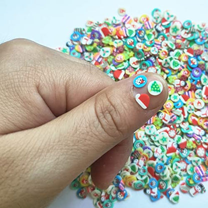 40g Mini Christmas Fimo Polymer Slices Adults Nails Slices Art Design Supplies DIY Craft (Christmas) - color: Christmas