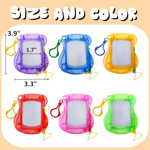 Peohud 24 Pack Mini Magnetic Drawing Board, Bulk Erasable Doodle Sketch Writing Pad, Small Backpack Keychain Clip Board for Office Birthday Party Favors