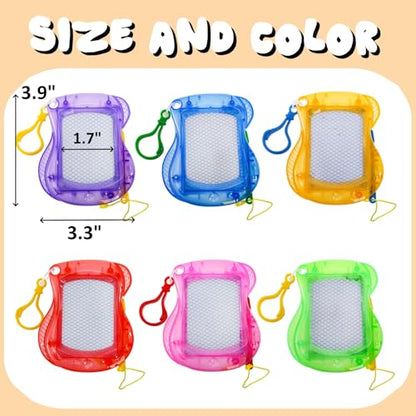Peohud 24 Pack Mini Magnetic Drawing Board, Bulk Erasable Doodle Sketch Writing Pad, Small Backpack Keychain Clip Board for Office Birthday Party Favors