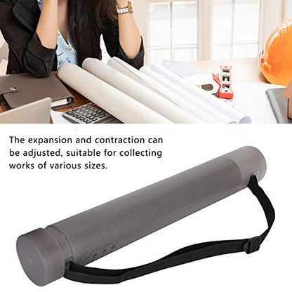 Circular Drawing Tube, Poster Tube, Moisture-Proof Matte Texture Waterproof Adjustable for Travel Posters Maps(Dark Gray)