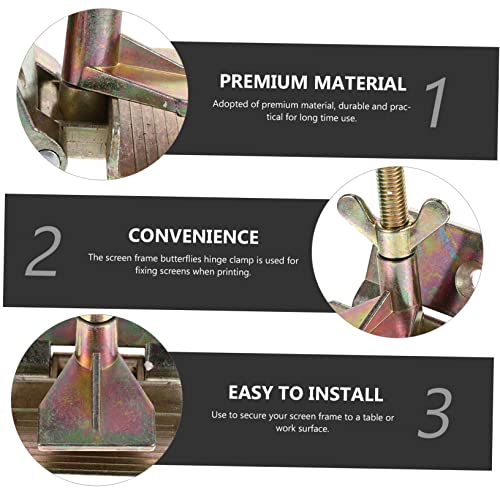 Gogogmee Silk Screen Registration Clamp Hinge Clamp DIY Printing Tool Sturdy Screen Printing Press Accessory - color: Golden
