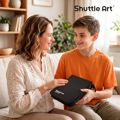 Shuttle Art 116 PCS Drawing Kit, Professional Drawing Supplies with Sketch, Charcoal, Colored, Graphite, Pastel Pencils & Sticks, Complete Drawing Tools and Paper Pads in Zipper Case for Artists&Kids