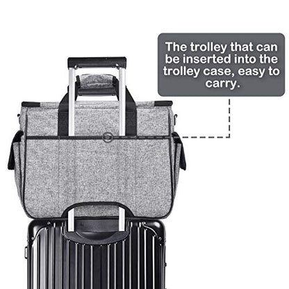 CAB55 Sewing Machine Case - Carrying Bag with Removable Padding, Tote for Machine and Accessories - color: Gray
