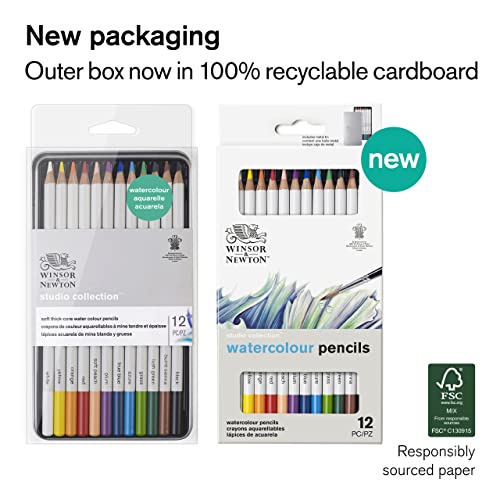 Winsor & Newton Studio Collection Artist Pencils, Watercolor Pencils, Set of 12 - style: 12 Watercolor Pencils
