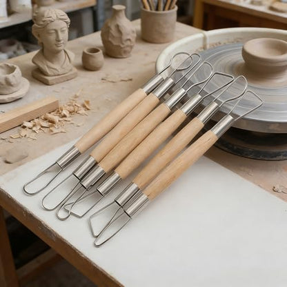 Pottery Ribbon Sculpting Tools Kit，14 Piece Set of Ceramic Edging Tools, Clay Sculpting Tool with Aluminum and Stainless Steel, Used for Carving, Modeling, with Feather Line Texture
