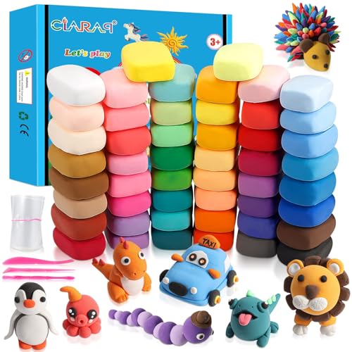 Air Dry Clay Kit for Kids – 50 Colors 15g Each, Non-Toxic Modeling Clay Set with 3 Sculpting Tools, DIY Arts & Crafts Supplies, Ideal Gift for Birthday, Christmas, Halloween (Ages 3+) - color: 50 Colors