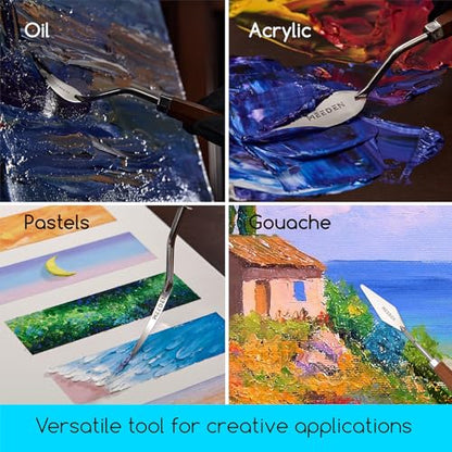 MEEDEN Artist Painting Knife Set: 25Pcs Assorted Stainless Steel Palette Knives with Wooden Handle - Art Supplies for Adults, Beginners, Students, Professional Artists - style: 25pcs