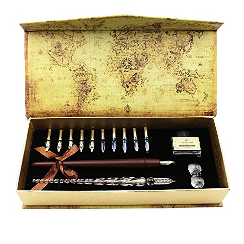 Calligraphy Pen Set - 15-Piece Kit - Glass Pen - 11 Nib & 1 Ink Set