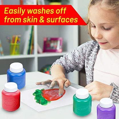 Kids Painting Set, Washable Paint for Kids 6 Colors, 7 Paintbrushes, Paint Palette, Non-Toxic Toddler Painting Set 2 oz Each, Tempera Paints for Art, Crafts, Finger Paints Gifting Bundle - style: Washable paint