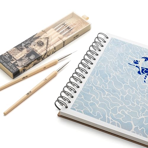 HIMI Gouache/Paint Detail Brushes Set 5 Pcs for Acrylic Oil Watercolor Face & Body Gouache Painting Nice Gift Art hobbyist,Adults (Yellow, Detail Brush) - color: 5pcs-yellow