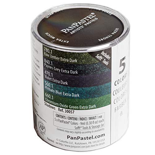 PanPastel Artist Pastels by GOLDEN, Shadows Set, 5 Color, Professional Artist Pastels, Unique Pan Format (cake-like) - style: Multicolor