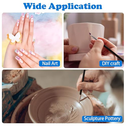SmallCat 5 Pcs Silicone Paint Brushes, Flexible Clay Carving Tools, Professional Sculpting Tools for Handicraft Pottery Artwork Shaping Carving DIY- White (3mm) - color: White (3mm)