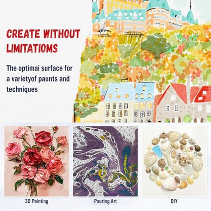 Stretched Canvas for Painting 12x16 Inch (4 Pack) - 100% Cotton Triple Primed White Artist Canvas Boards, Blank for Acrylic, Oil, Watercolor - Professional Art Supplies