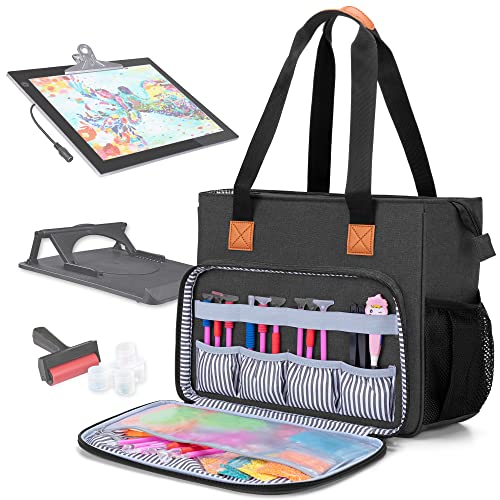 LUXJA Carrying Case for A4 Light Pad and Diamond Painting Accessories, Storage Bag for Diamond Painting Tools and Light Box (Fits for A4 Light Pad), Black (Bag Only) - color: Black