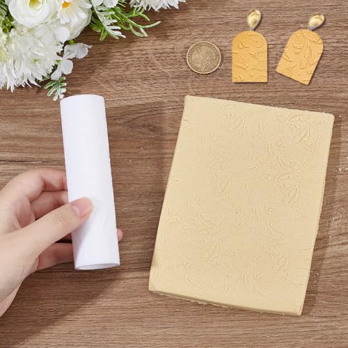 DELORIGIN Clay Texture Roller, Butterfly Polymer Clay Roller Texture Roller 4.76" Texture Model Cutters Polymer Like Texture Sheets for Jewelry Making Earrings Necklaces Bracelets DIY Craft - color: Butterfly