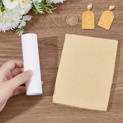 DELORIGIN Clay Texture Roller, Butterfly Polymer Clay Roller Texture Roller 4.76" Texture Model Cutters Polymer Like Texture Sheets for Jewelry Making Earrings Necklaces Bracelets DIY Craft - color: Butterfly