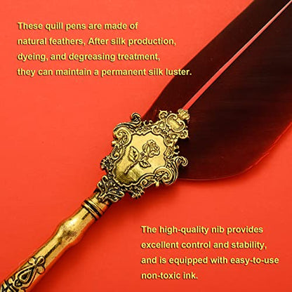 Joyeee Calligraphy Set for Beginners Adults, Inclued Antique Sealing Wax Kit, Wooden Comic Dip Pen, 17 Dip Pen Nibs for Writing, 2 in 1Pen Stand Base and Wax Stamp for Sealing Letter, Brown - color: #112 Brown