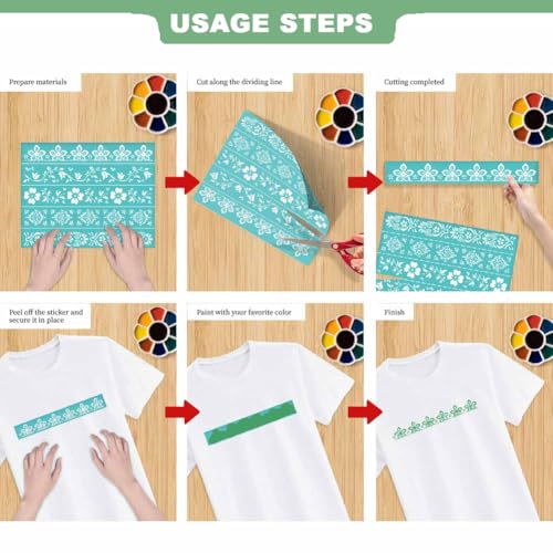 2 Sheets Silk Screen Stencil, Single Plant Flower with Common Text Reusable Mesh Stencil Self-Adhesive Silk Screen Printing for Wall Border Wood Fabric Home Craft Decor - style: Single Plant Flower