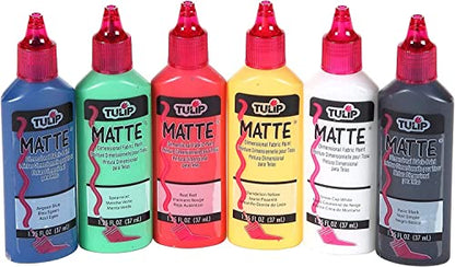 Tulip Puff Paint Matte Colors 6 Count, Multi-Surface, Premium Quality, Nontoxic & Waterproof Craft Paint, Permanent on Fabric (Pack of 10) - color: Matte, size: 1.25 Fl Oz (Pack of 60)
