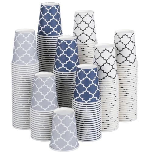 Clawsoff 300 Pack Paper Cups 8 oz, Disposable Coffee Cups 8 OZ Colourful Hot/Cold Beverage Drinking Cups for Office Party Home Picnic - color: Blue, size: 8 oz