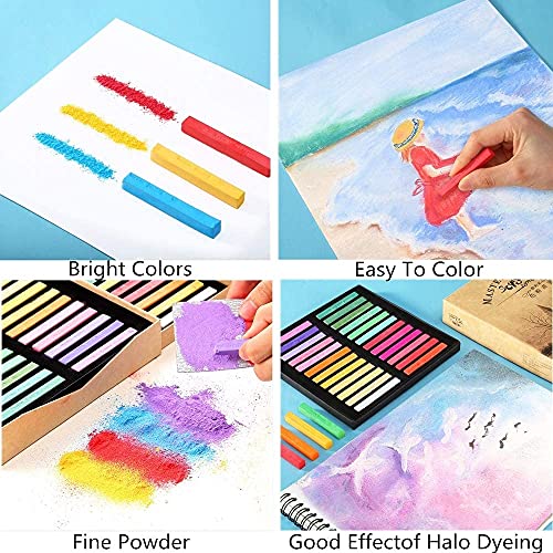 Non Toxic Artist Pastels,Square Soft Pastels Set,Chalks 12/24/36/48 Colors Soft Dry Pastel Artist Chalk Pastel Sticks for Office School Art Drawing Painting Supplies Professional Art Pastel (24Pcs) - color: 24Pcs
